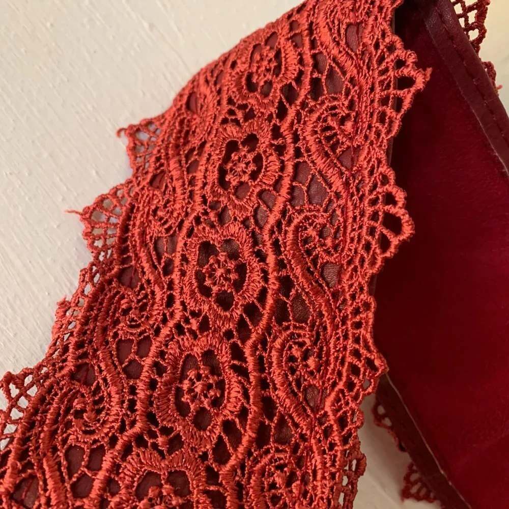 Venus Crochet empire waist belt s/m red